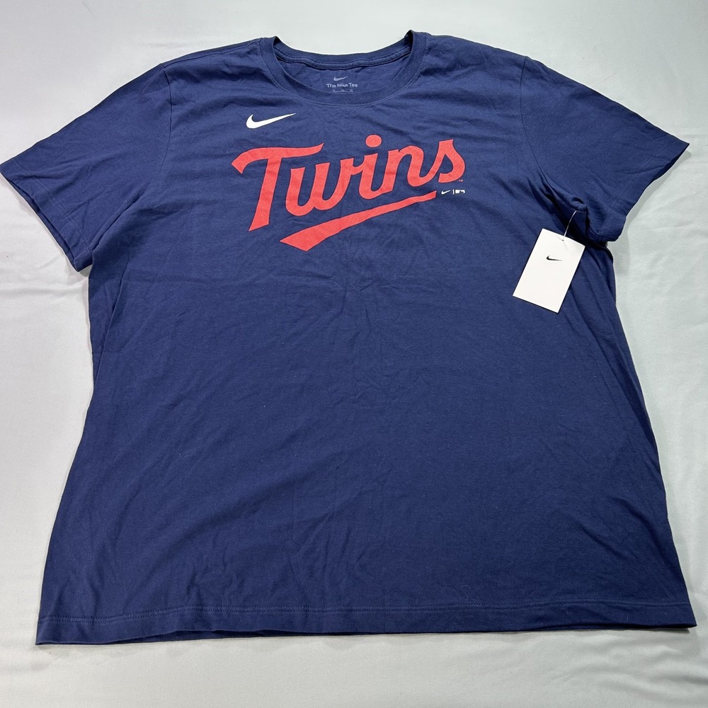 NEW Nike Minnesota Twins Shirt Mens XL Blue Crew Neck Tee‎ MLB Baseball Mens